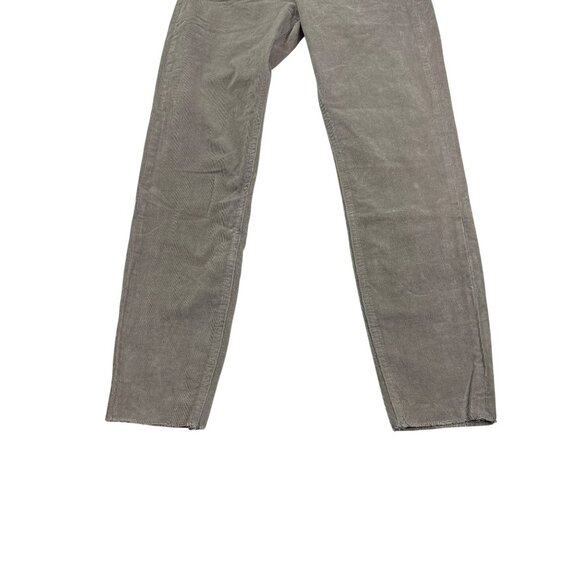 Tractr Mona High Rise Corduroy Pants 4/27 Slim Fit Taupe Cut Off Raw Hem New - Picture 3 of 7